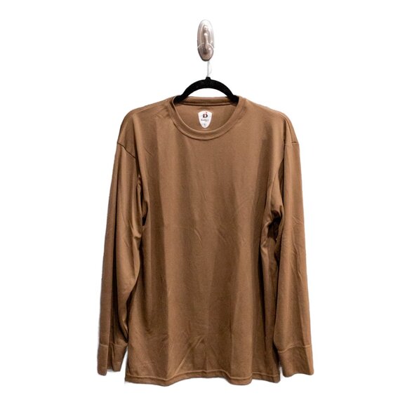 Badger Sport Brown Long Sleeve Tee, Size Large - Picture 1 of 3